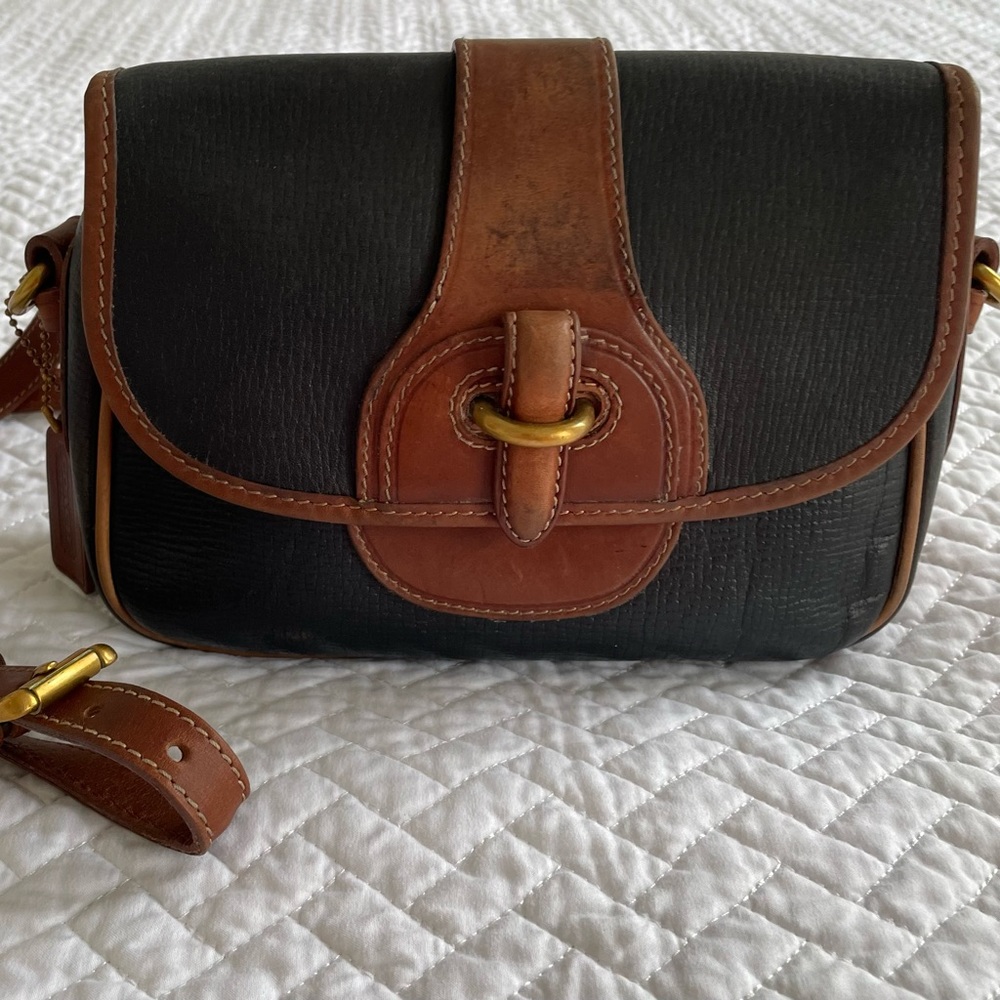 Vintage Coach Dakota Rider “4200” - Black & Tan Leather